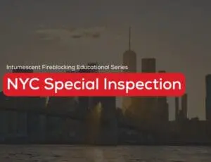 NYC skyline at sunset with text: NYC Special Inspection and educational series.