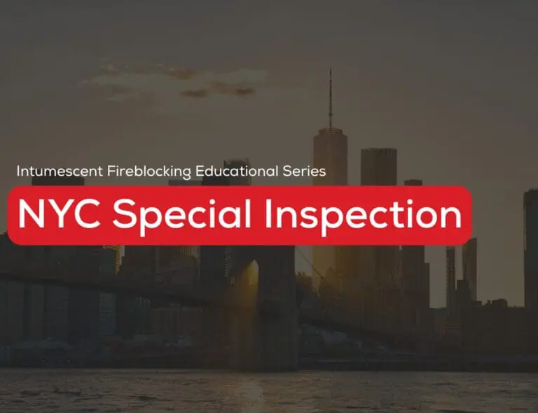 NYC skyline at sunset with text: NYC Special Inspection and educational series.