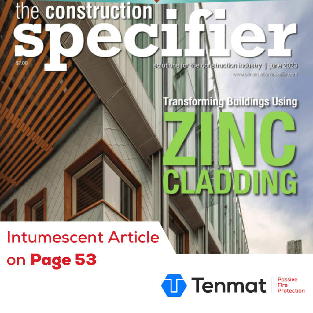 Magazine cover featuring modern building with text: Transforming Buildings Using Zinc Cladding.