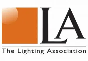 Logo with an orange square and large LA, text below reads The Lighting Association—your guide to recessed light insulation and lighting solutions.