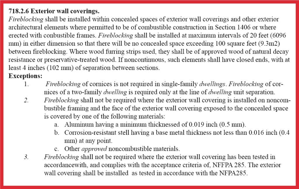 Exterior Cavity Fireblocking : Tenmat USA